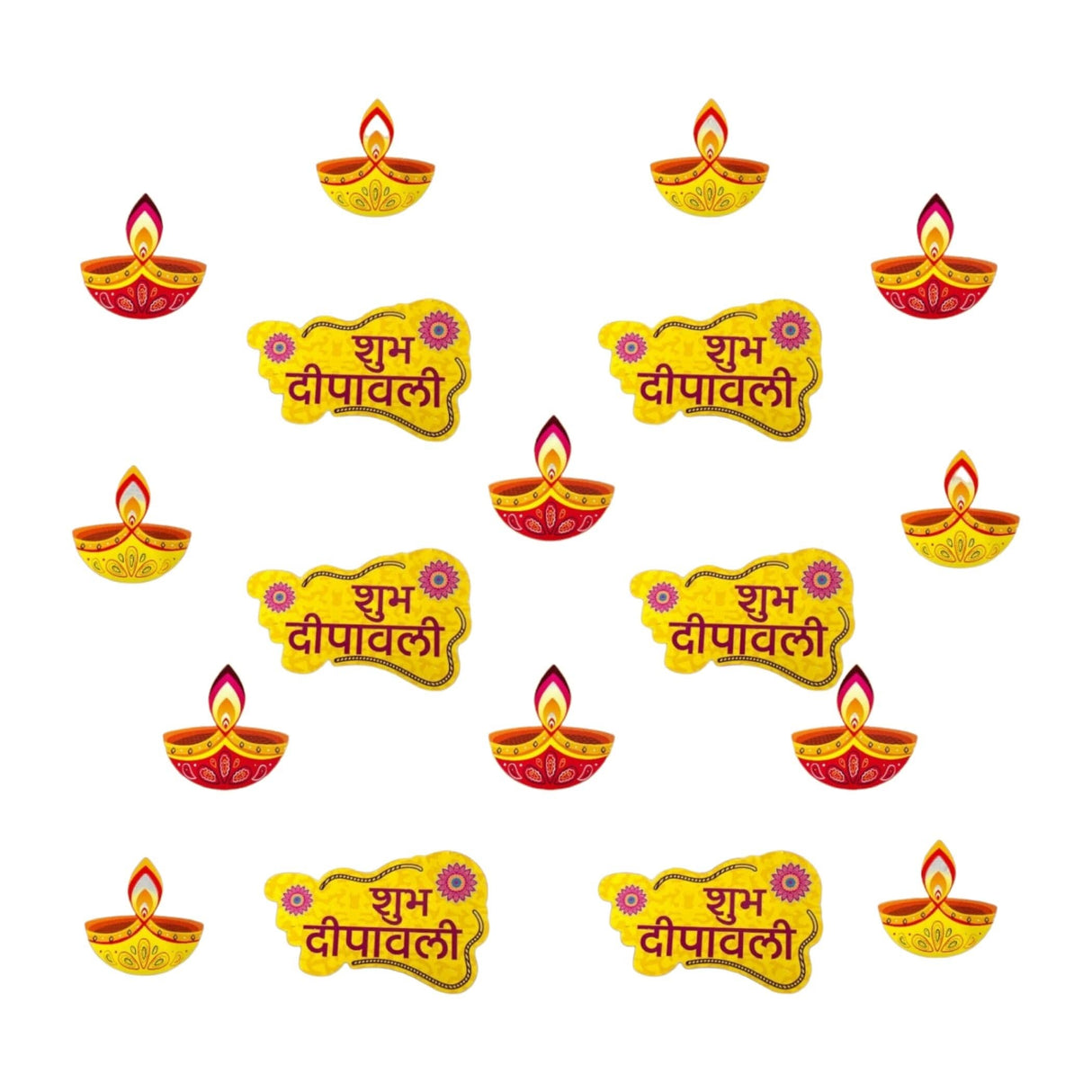 16pcs Diy Diwali Wall Decor, Diwali Paper Cutouts, Diwali Wall Decoration, Diwali Home Decor, Diwali Backdrop, Diwali Diya, Shubh Diwali - LoveNspire