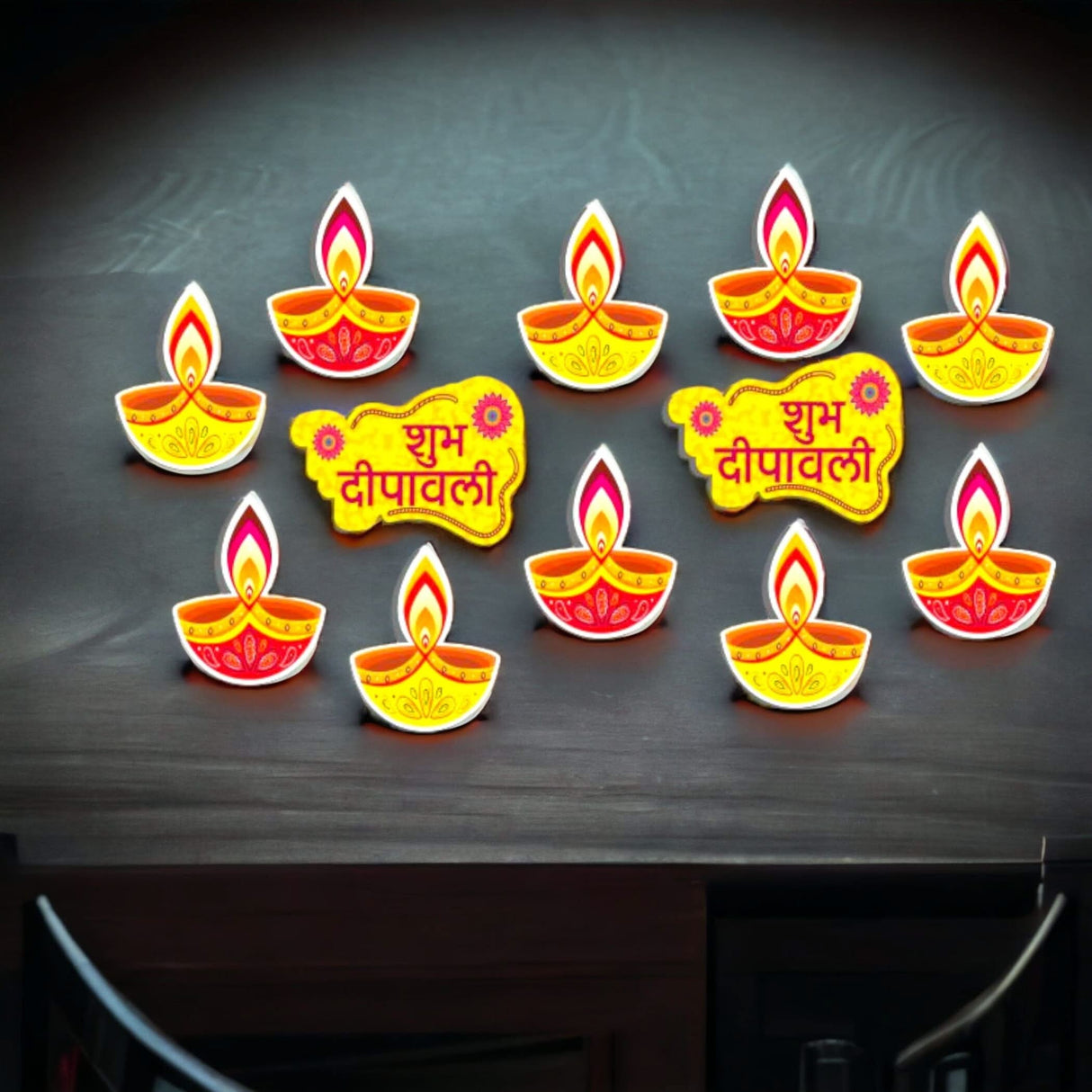 16pcs Diy Diwali Wall Decor, Diwali Paper Cutouts, Diwali Wall Decoration, Diwali Home Decor, Diwali Backdrop, Diwali Diya, Shubh Diwali - LoveNspire