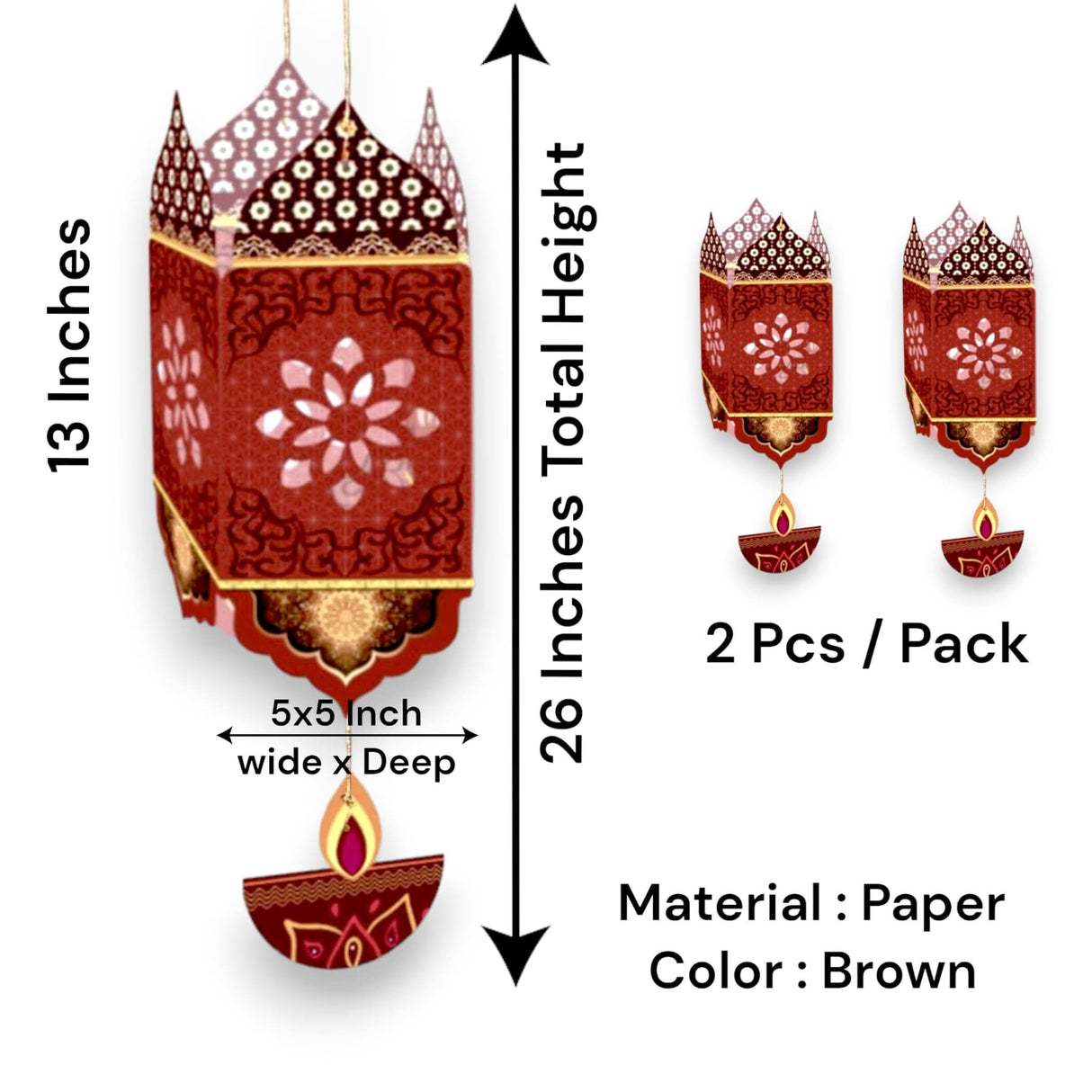 2 Ct Diy Diwali Lantern Craft, Diwali Decoration, Diwali Gift, Diwali Kids, Diy Paper Lantern, Lantern Kit, Deepawali Decor - LoveNspire