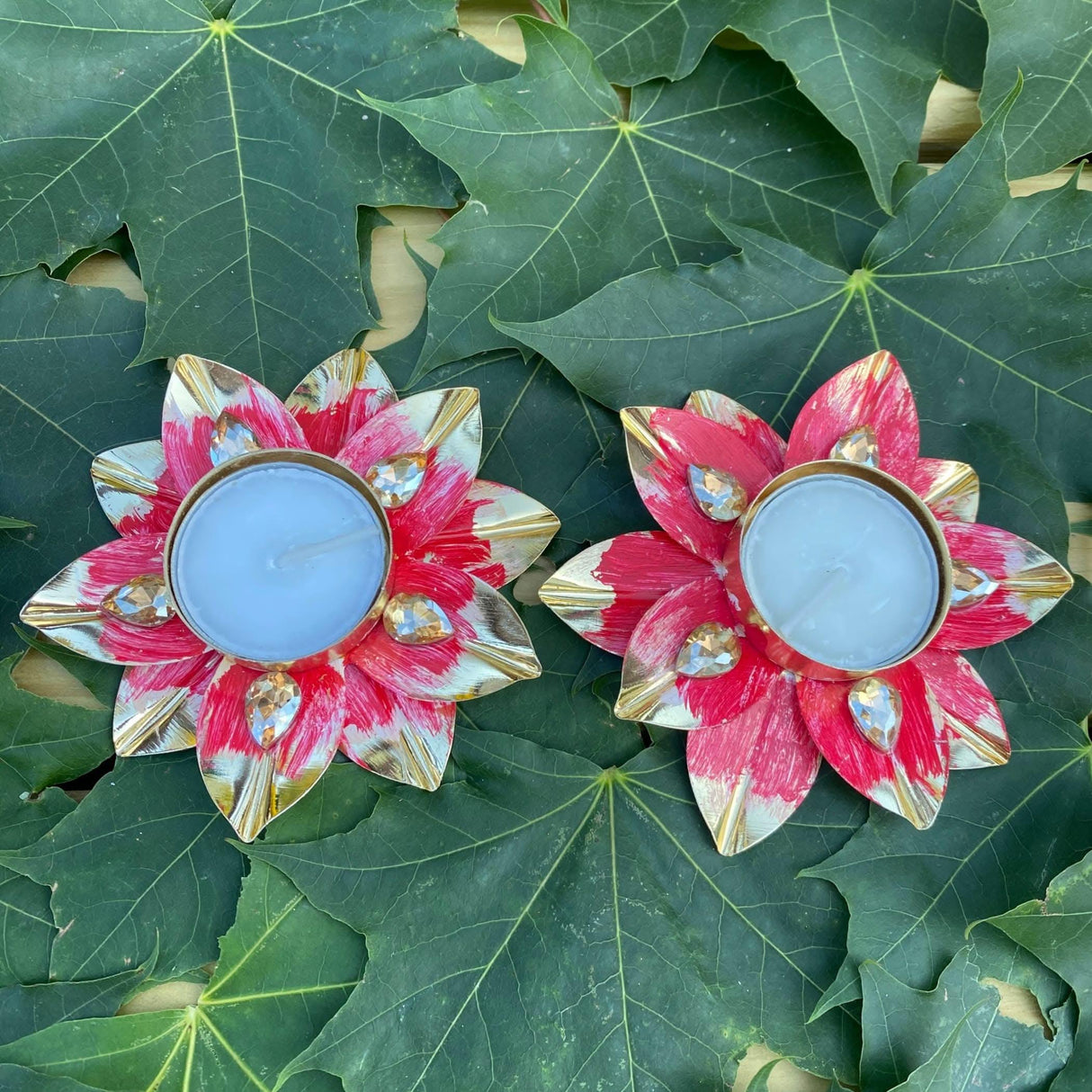 Lotus Tealight Candle Holder Festival of Light Decorative T-light Holder for Diwali Christmas Hanukkah Thanksgiving Gift Floral Candle Holder for Centerpiece Dining Table Home Decor - LoveNspire