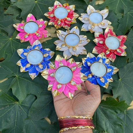 Lotus Tealight Candle Holder Festival of Light Decorative T-light Holder for Diwali Christmas Hanukkah Thanksgiving Gift Floral Candle Holder for Centerpiece Dining Table Home Decor - LoveNspire