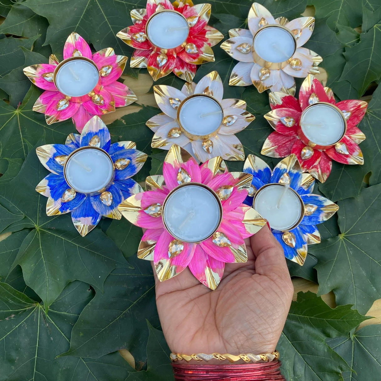 Lotus Tealight Candle Holder Festival of Light Decorative T-light Holder for Diwali Christmas Hanukkah Thanksgiving Gift Floral Candle Holder for Centerpiece Dining Table Home Decor - LoveNspire