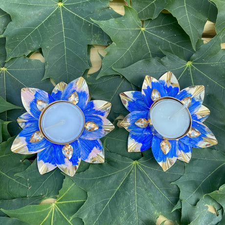 Lotus Tealight Candle Holder Festival of Light Decorative T-light Holder for Diwali Christmas Hanukkah Thanksgiving Gift Floral Candle Holder for Centerpiece Dining Table Home Decor - LoveNspire