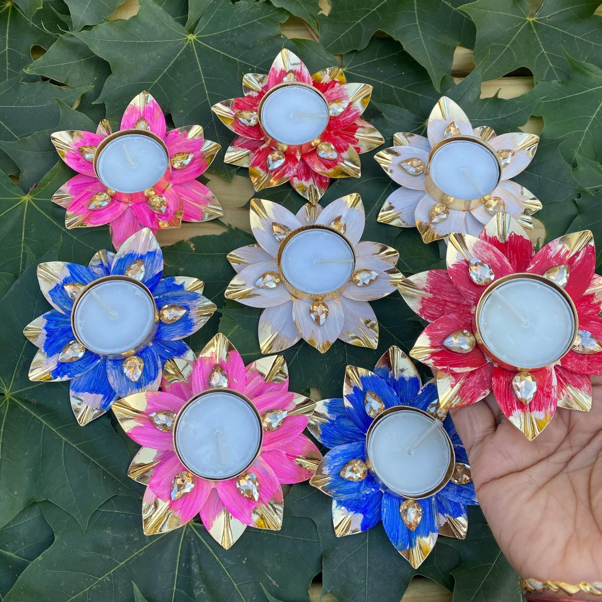 Lotus Tealight Candle Holder Festival of Light Decorative T-light Holder for Diwali Christmas Hanukkah Thanksgiving Gift Floral Candle Holder for Centerpiece Dining Table Home Decor - LoveNspire