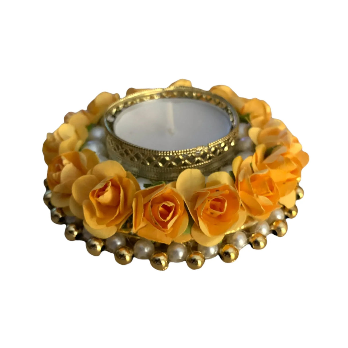 2CT Rose Tealight Candle Holder Festival of Light Decorative Rose T-light Holder for Diwali Christmas Hanukkah Thanksgiving Housewarming Gift Centerpiece Dining Table Home Decor - LoveNspire