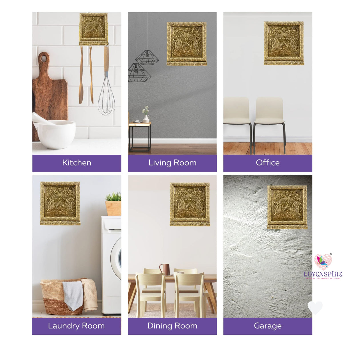 Peacock Design Frame Wall Key Holder for Wall Decorative, Hand Crafted Wall Hooks for Hanging Stylish Key Stand Home Office Decor Housewarming Gift 5 Hooks (pack of 1) - LoveNspire