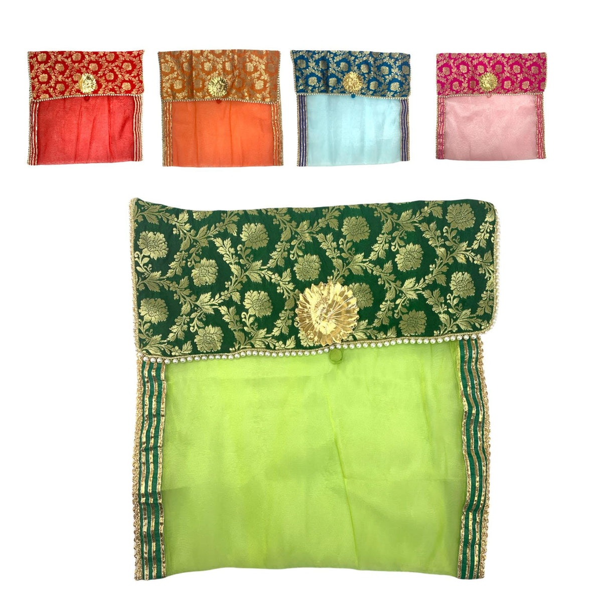 2 Pieces Saree Covers with Button Closure Saree Bags Clothes Covers Organizer for Wardrobe and Gifting Storage Wedding Favor Packing Bags Cloth Organizer Case - LoveNspire