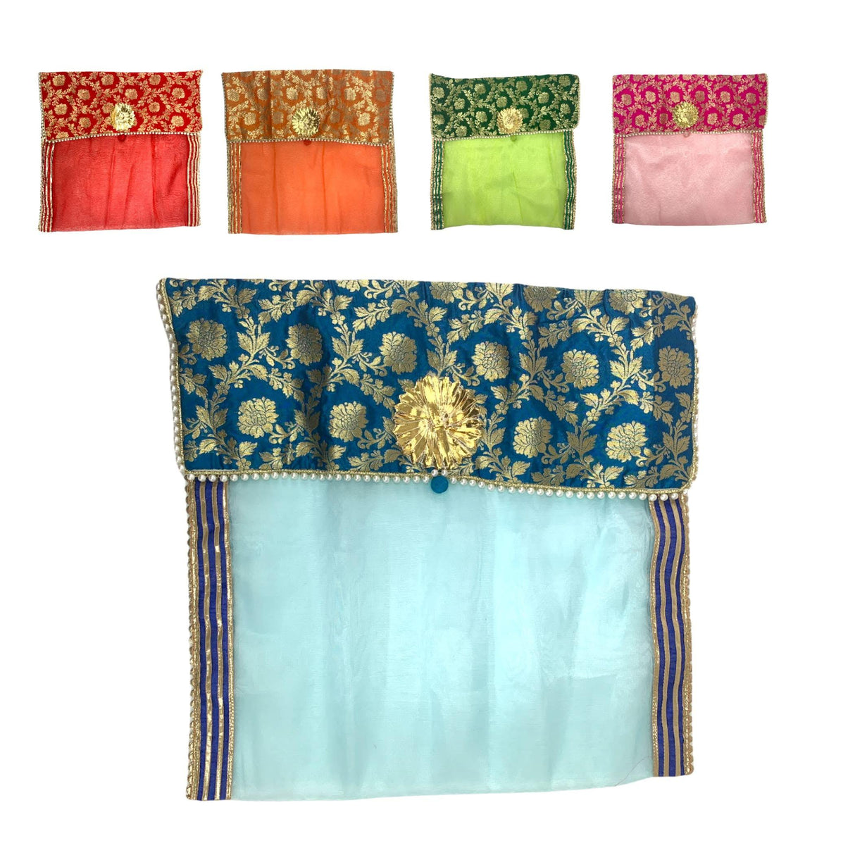 2 Pieces Saree Covers with Button Closure Saree Bags Clothes Covers Organizer for Wardrobe and Gifting Storage Wedding Favor Packing Bags Cloth Organizer Case - LoveNspire