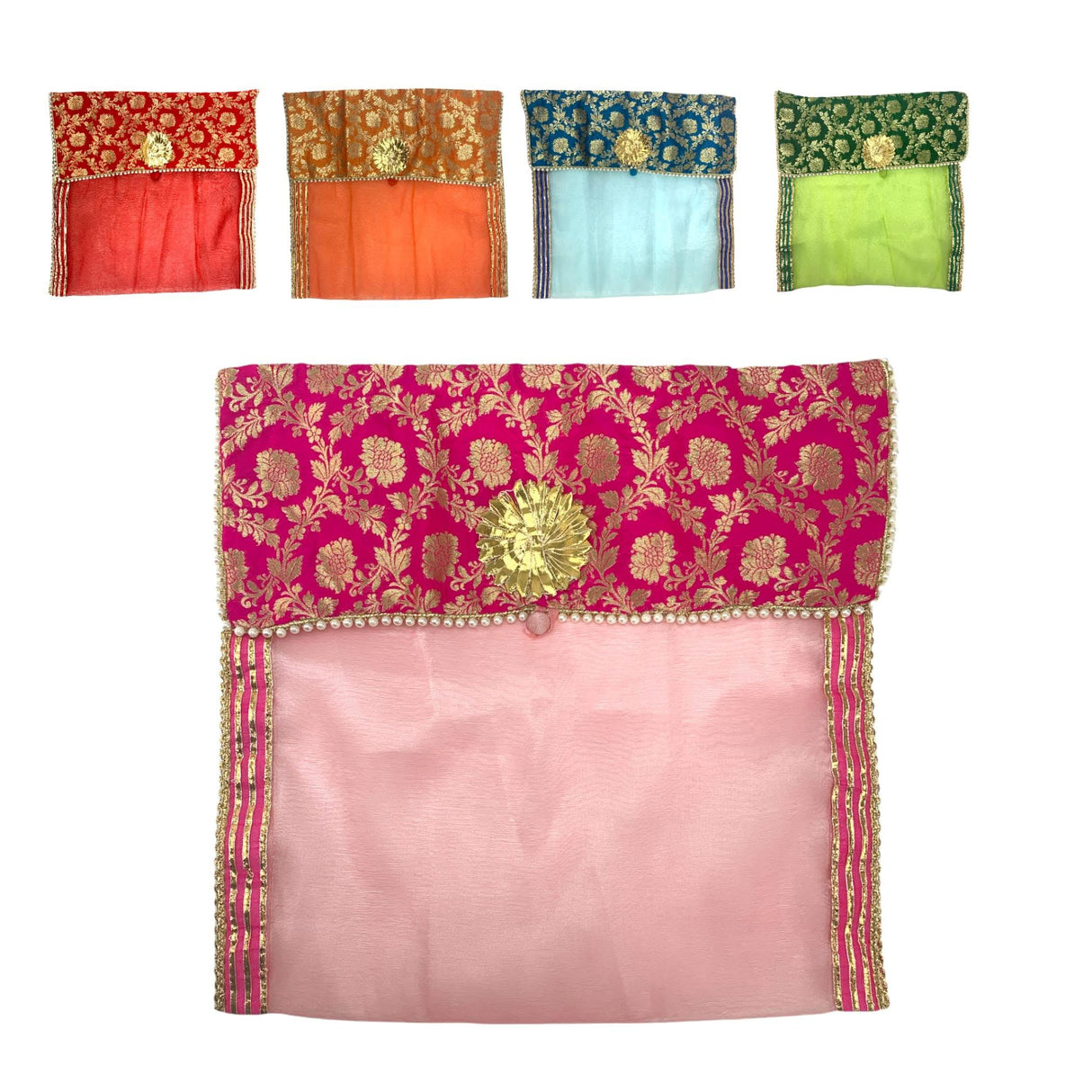 2 Pieces Saree Covers with Button Closure Saree Bags Clothes Covers Organizer for Wardrobe and Gifting Storage Wedding Favor Packing Bags Cloth Organizer Case - LoveNspire