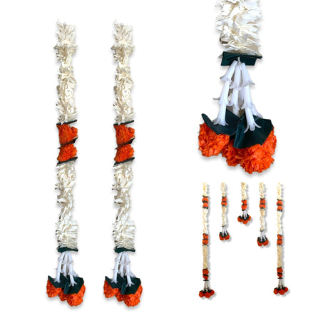2 Strings Artificial Marigold Flowers Garland Bandhanwar String for Home, Party Door Hanging Diwali Decorations for Day of the Dead Ofrenda Halloween Marygold Traditional Indian Theme - LoveNspire