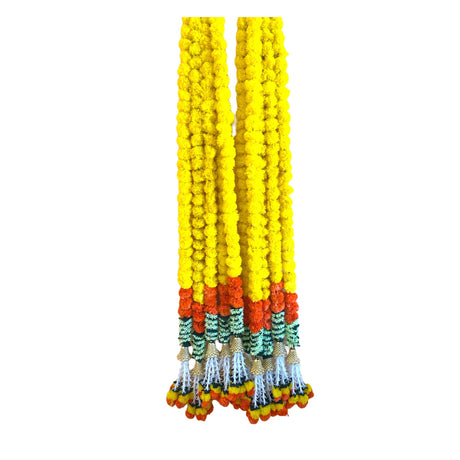 2 Strings Artificial Marigold Flowers Garland for Home, Party Door Hanging Diwali Decorations Day of the Dead Dia De Los Muertos Ofrenda Halloween Marygold Traditional Indian Theme Decor - LoveNspire