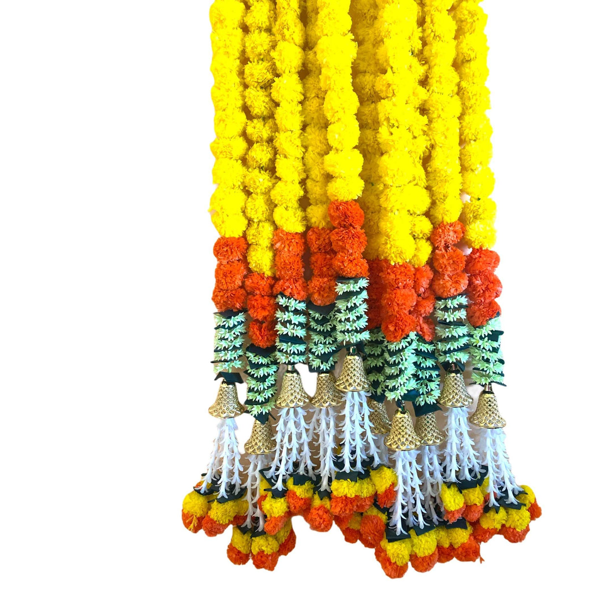 2 Strings Artificial Marigold Flowers Garland for Home, Party Door Hanging Diwali Decorations Day of the Dead Dia De Los Muertos Ofrenda Halloween Marygold Traditional Indian Theme Decor - LoveNspire
