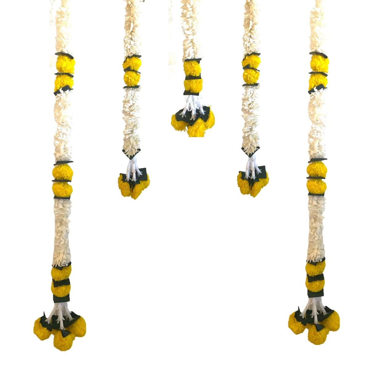 2 Strings Artificial Marigold Flowers Garland Bandhanwar String for Home, Party Door Hanging Diwali Decorations for Day of the Dead Ofrenda Halloween Marygold Traditional Indian Theme - LoveNspire