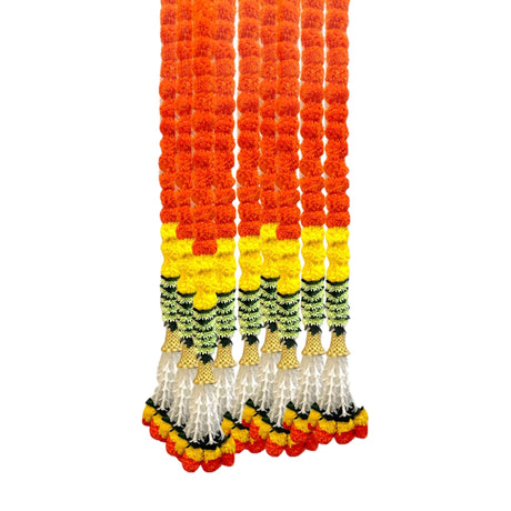 2 Strings Artificial Marigold Flowers Garland for Home, Party Door Hanging Diwali Decorations Day of the Dead Dia De Los Muertos Ofrenda Halloween Marygold Traditional Indian Theme Decor - LoveNspire