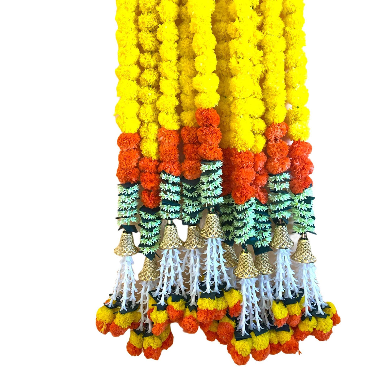 2 Strings Artificial Marigold Flowers Garland for Home, Party Door Hanging Diwali Decorations Day of the Dead Dia De Los Muertos Ofrenda Halloween Marygold Traditional Indian Theme Decor - LoveNspire