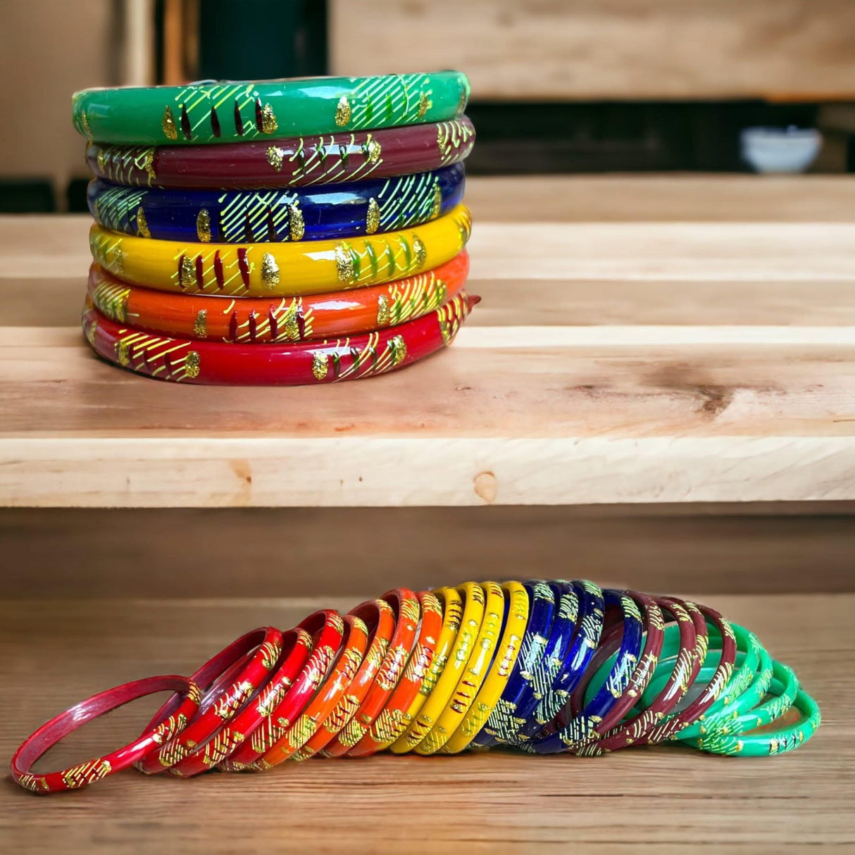 20ct Glass Bangle for Women, Baby Shower Bangles, Gold Line Bangles, Indian Bangles, Return Gifts, Valaikappu Bangles, Wedding Glass Bangle - LoveNspire