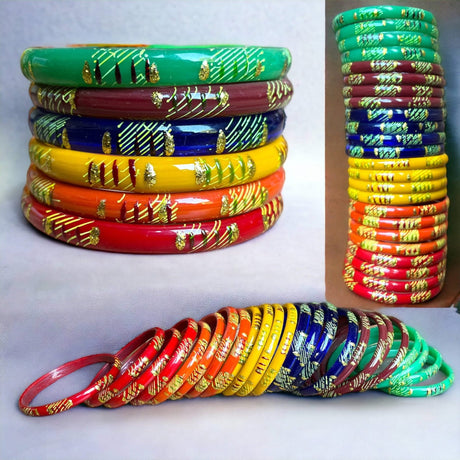 20ct Glass Bangle for Women, Baby Shower Bangles, Gold Line Bangles, Indian Bangles, Return Gifts, Valaikappu Bangles, Wedding Glass Bangle - LoveNspire