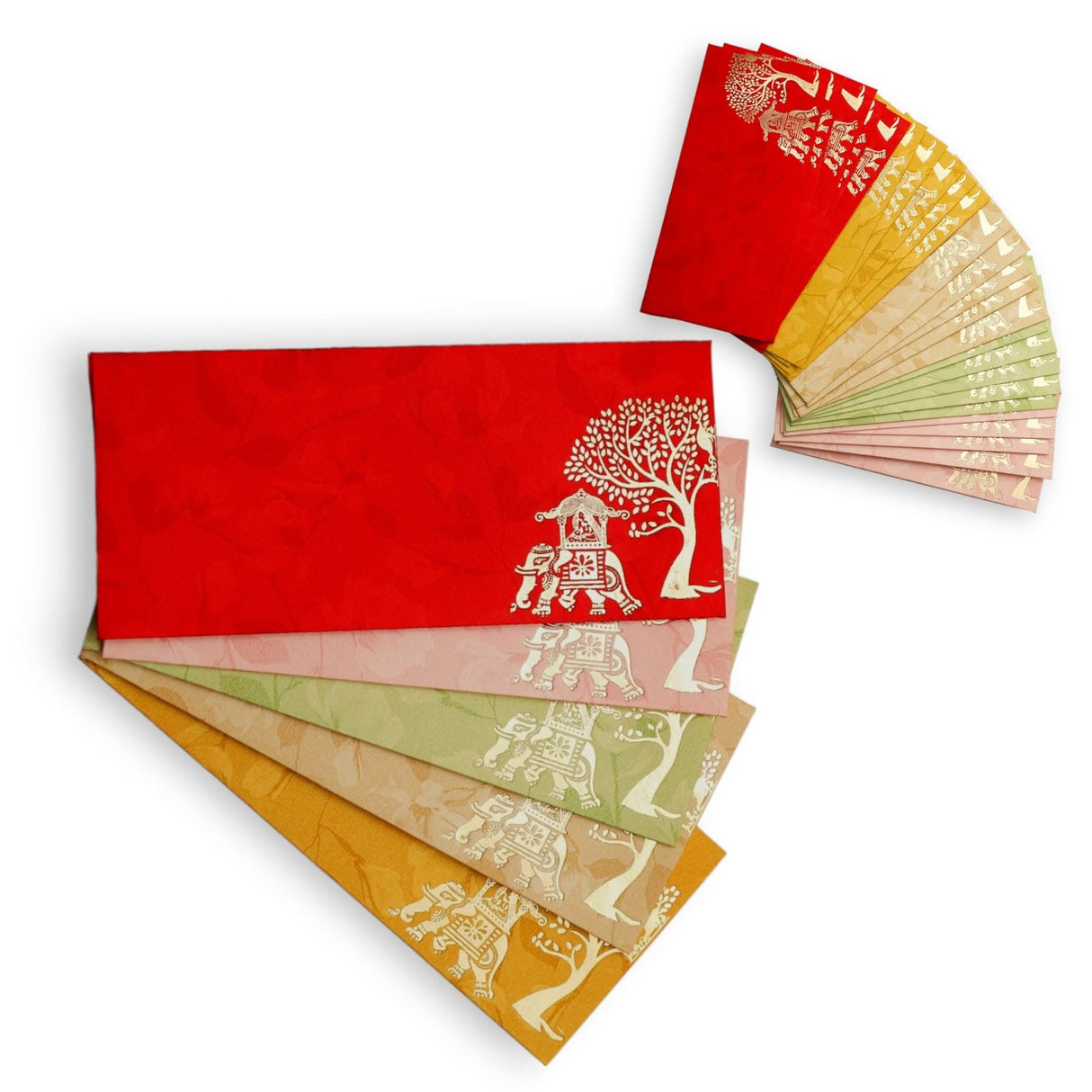 Shagun Gift Envelopes Assorted Color Doli on Elephant Tree Design Money Holder Fancy Packet Lifafa Money Envelope for Cash Gifts Christmas Diwali Easter Birthday Wedding - LoveNspire