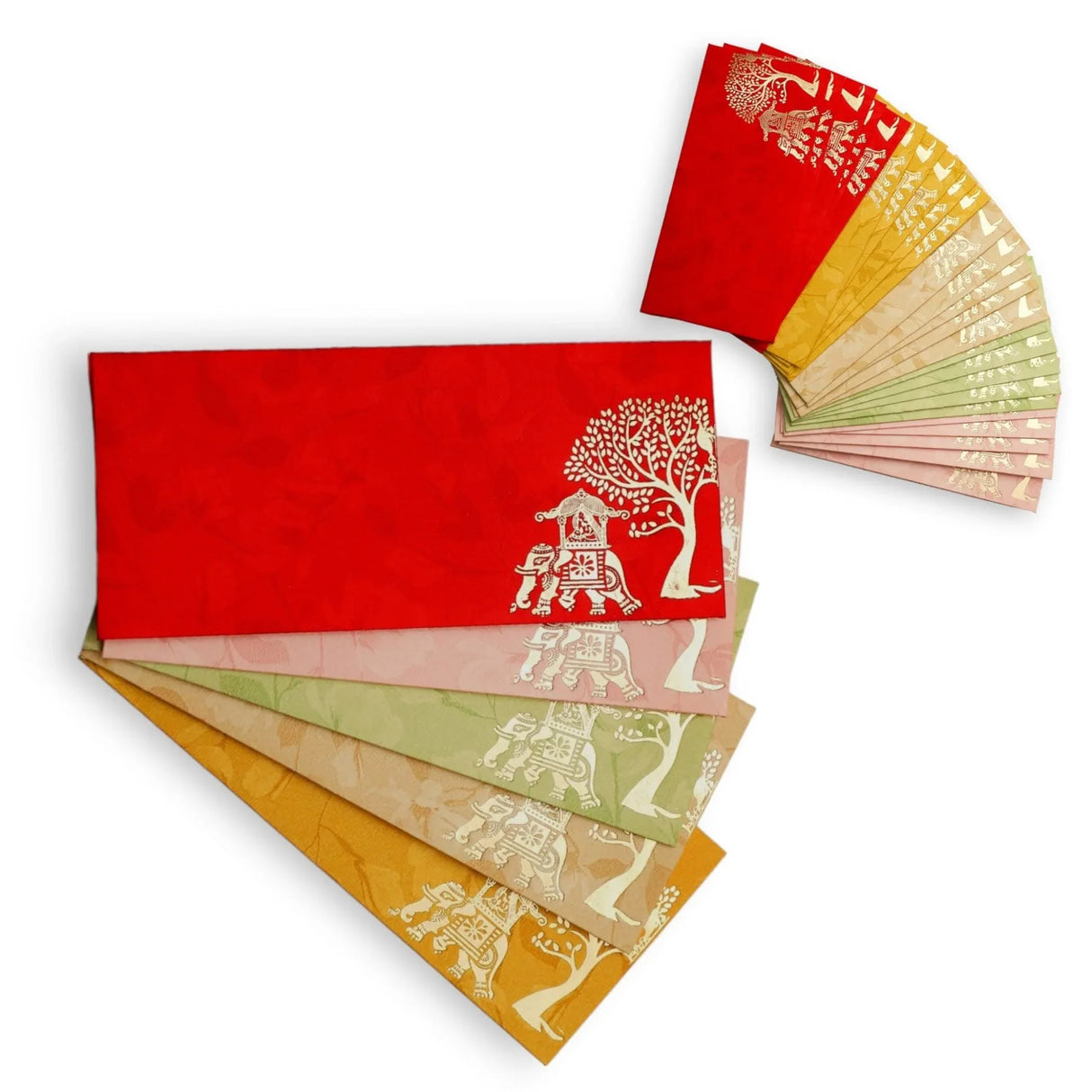 Shagun Gift Envelopes Assorted Color Doli on Elephant Tree Design Money Holder Fancy Packet Lifafa Money Envelope for Cash Gifts Christmas Diwali Easter Birthday Wedding - LoveNspire