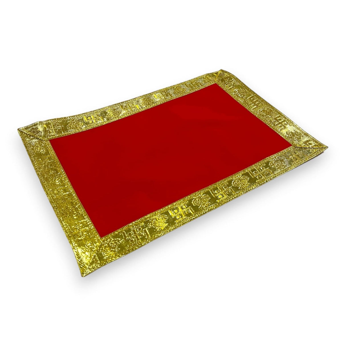 2/4CT Velvet Pooja Mat Aasan Cloth for God Goddess Idol Puja Asan Mandir Temple Home Office Decor Base Chowki Asana Indian Festival Diwali Decoration Item Housewarming Gift - LoveNspire