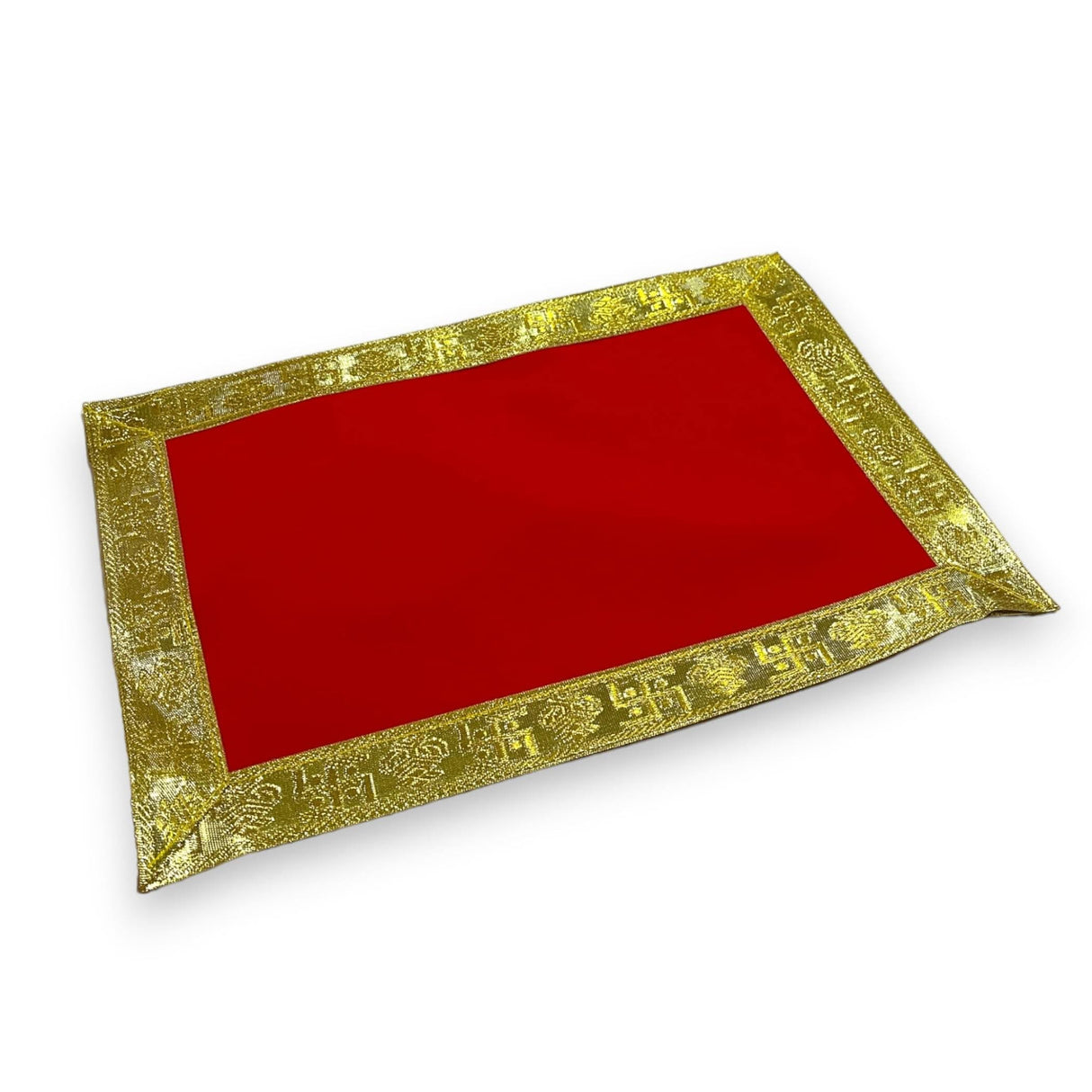 2/4CT Velvet Pooja Mat Aasan Cloth for God Goddess Idol Puja Asan Mandir Temple Home Office Decor Base Chowki Asana Indian Festival Diwali Decoration Item Housewarming Gift - LoveNspire