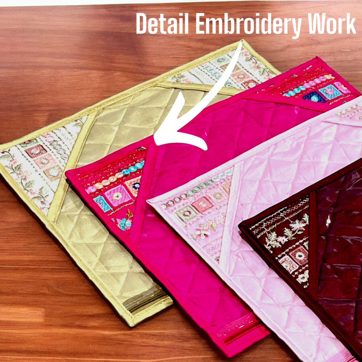 Pack of 4 Assorted Sari Bag with Zipper Closure Single Saree Cover Wardrobe Clothes Organiser Sari Storage Bag Indian Wedding Favor Cloth Case Gift Packing - LoveNspire