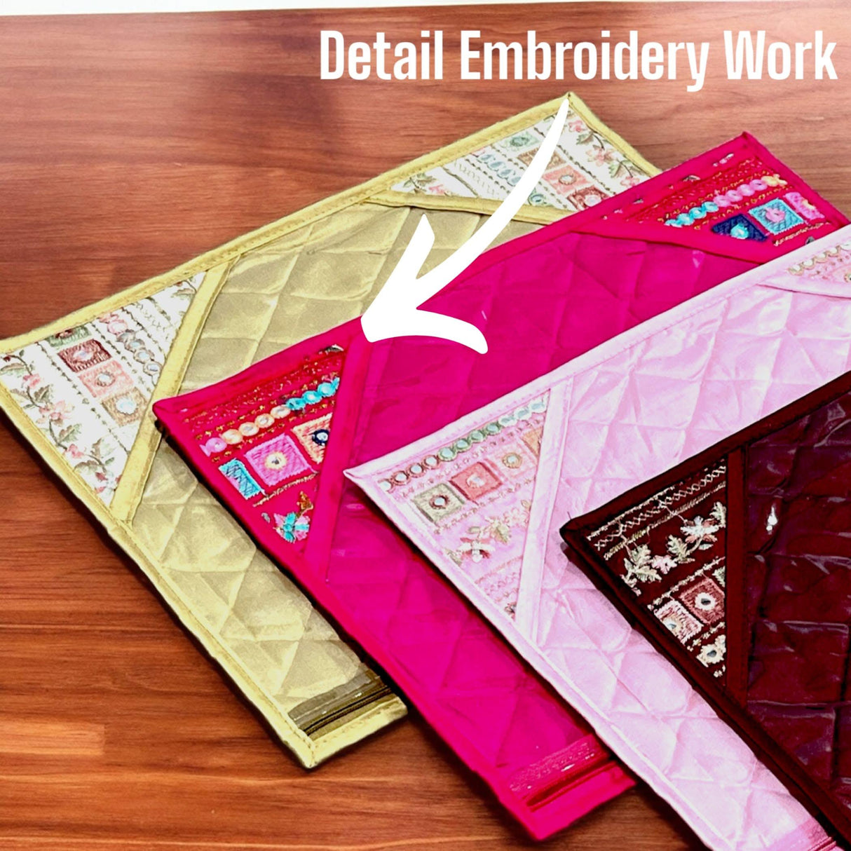 Pack of 4 Assorted Sari Bag with Zipper Closure Single Saree Cover Wardrobe Clothes Organiser Sari Storage Bag Indian Wedding Favor Cloth Case Gift Packing - LoveNspire