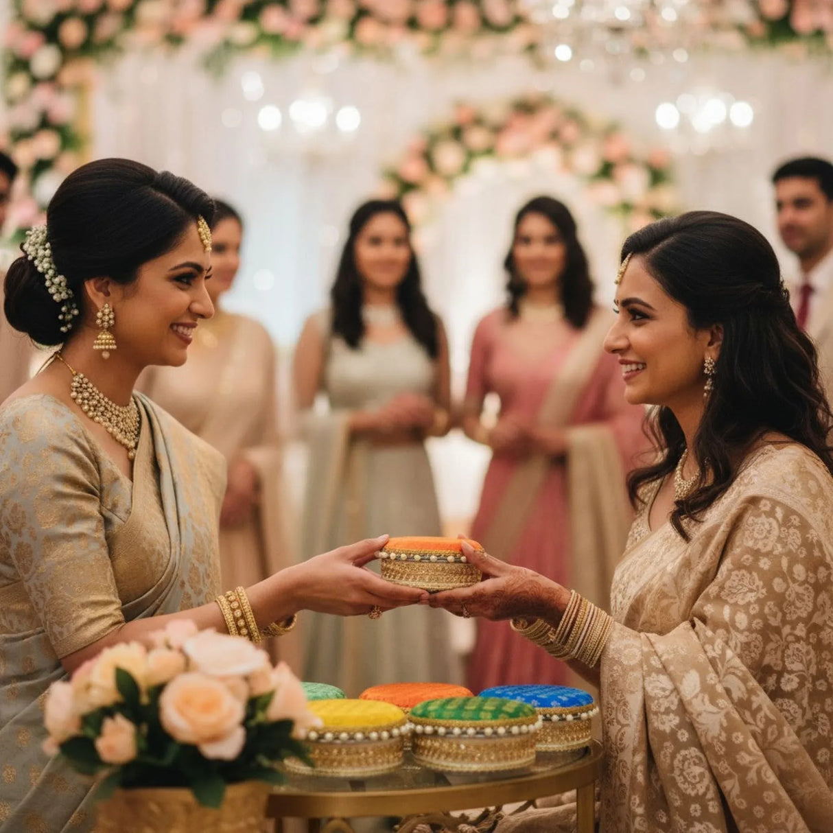 4 Ct Steel Ladoo Box 250 Grams Festival Special Stainless Steel Sweets Gift Box Perfect for Holi Diwali Rakhi Housewarmings Mithaai Desert Box - LoveNspire