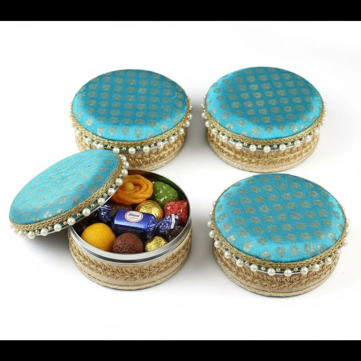 4 Ct Steel Ladoo Box 250 Grams Festival Special Stainless Steel Sweets Gift Box Perfect for Holi Diwali Rakhi Housewarmings Mithaai Desert Box - LoveNspire