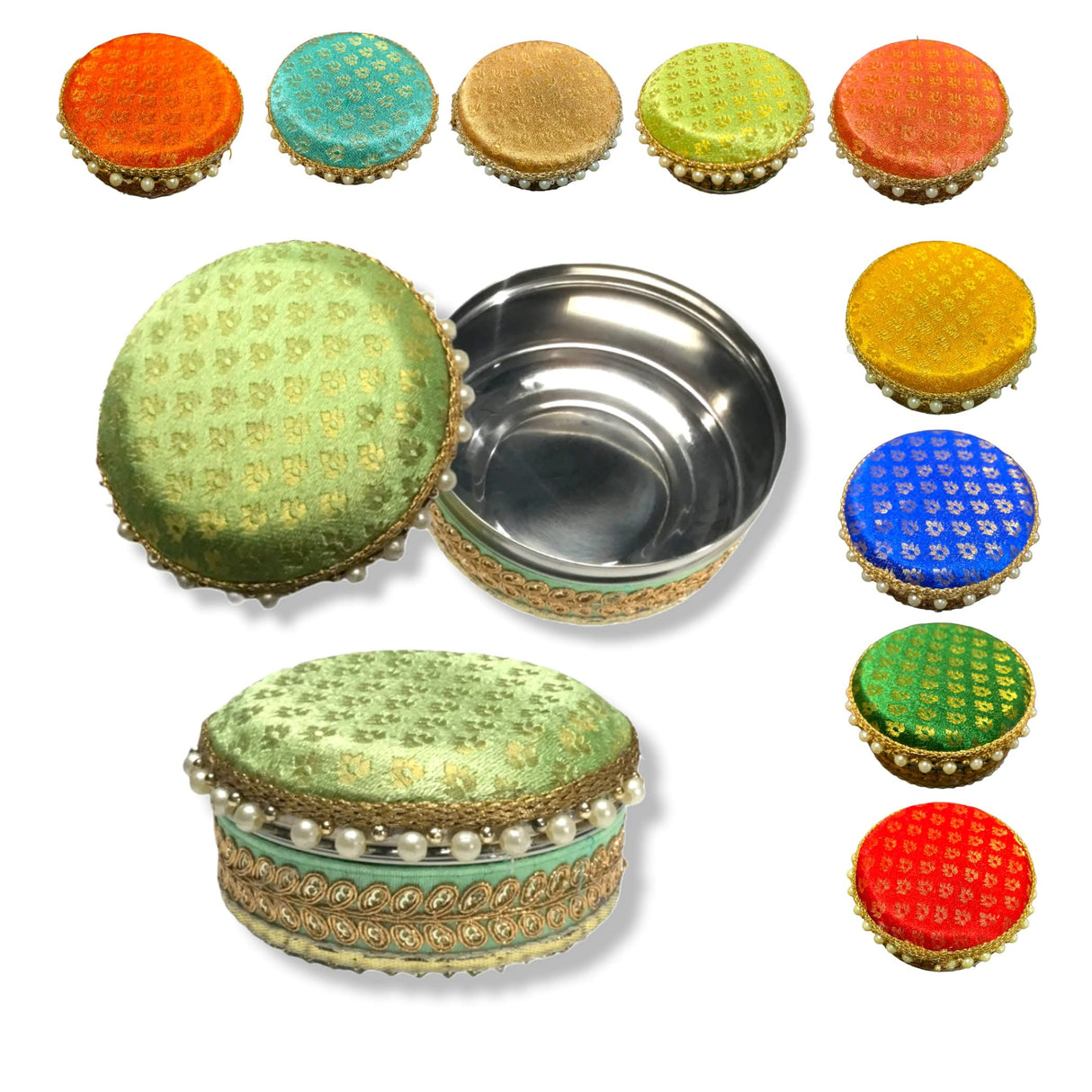 4 Ct Steel Ladoo Box 250 Grams Festival Special Stainless Steel Sweets Gift Box Perfect for Holi Diwali Rakhi Housewarmings Mithaai Desert Box - LoveNspire