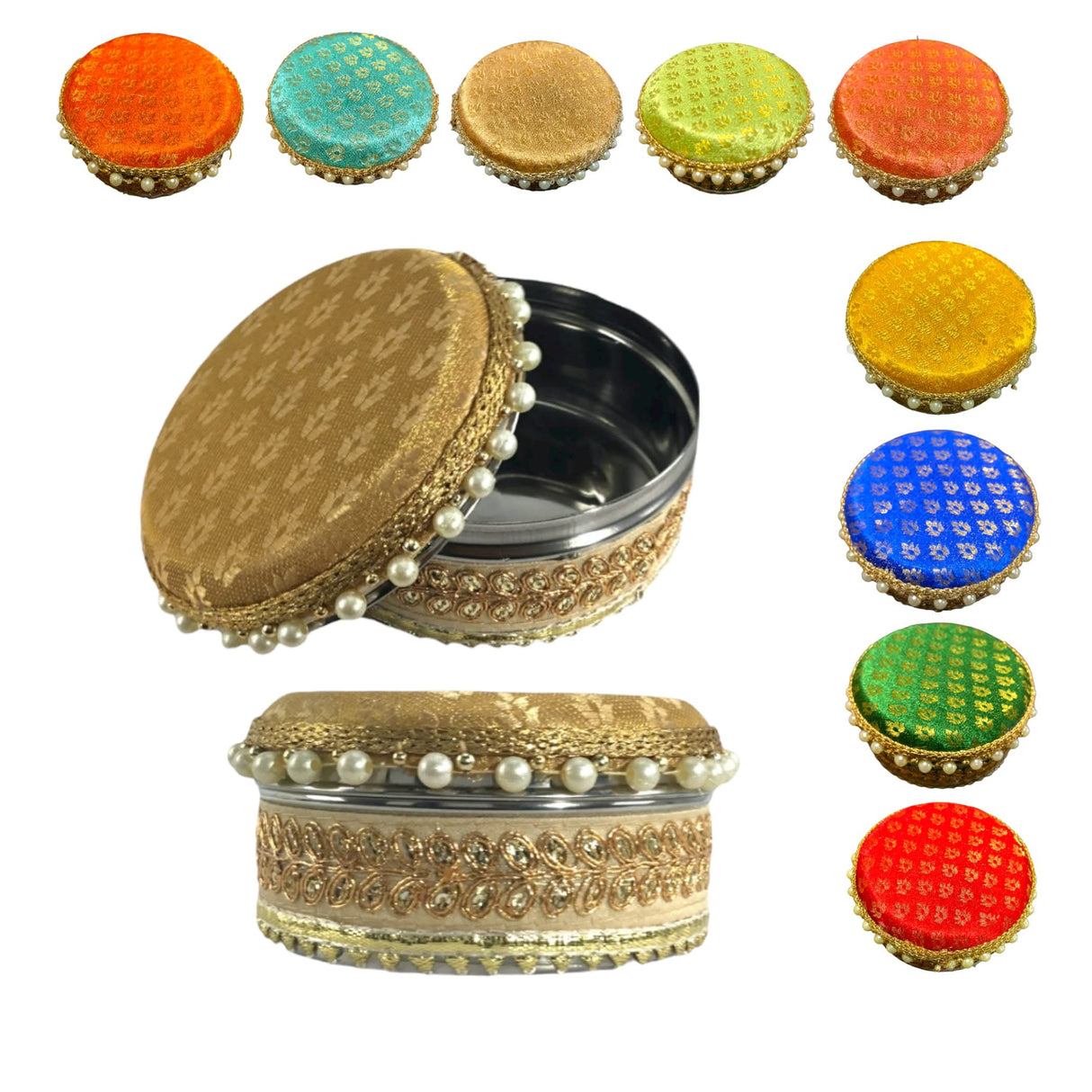 4 Ct Steel Ladoo Box 250 Grams Festival Special Stainless Steel Sweets Gift Box Perfect for Holi Diwali Rakhi Housewarmings Mithaai Desert Box - LoveNspire