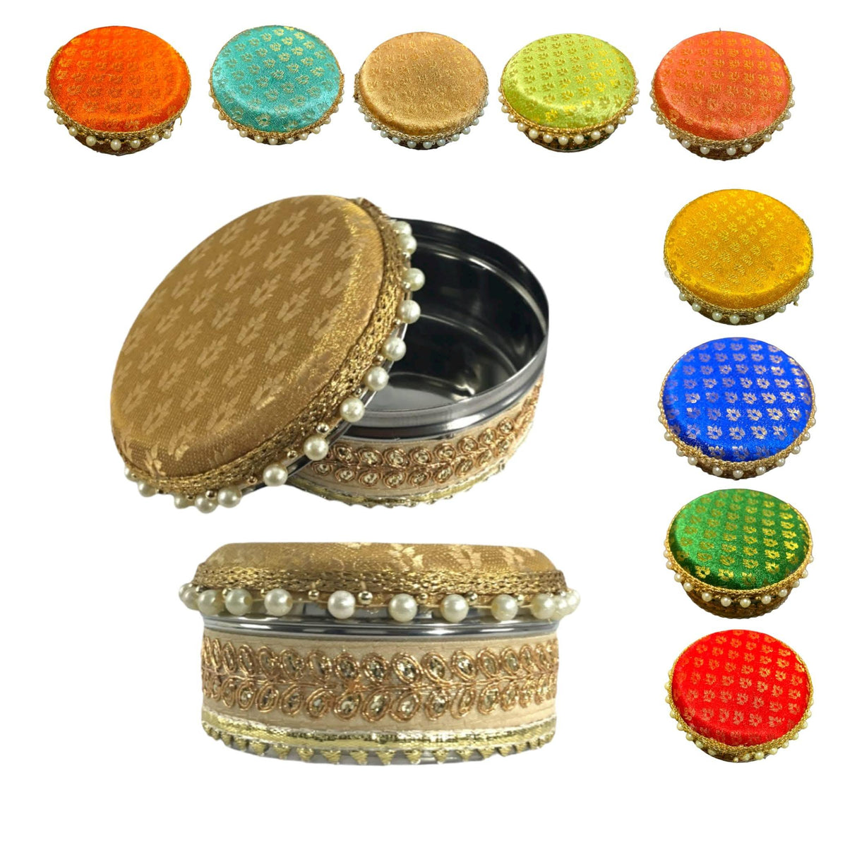 4 Ct Steel Ladoo Box 250 Grams Festival Special Stainless Steel Sweets Gift Box Perfect for Holi Diwali Rakhi Housewarmings Mithaai Desert Box - LoveNspire