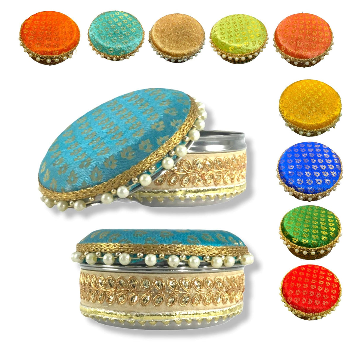 4 Ct Steel Ladoo Box 250 Grams Festival Special Stainless Steel Sweets Gift Box Perfect for Holi Diwali Rakhi Housewarmings Mithaai Desert Box - LoveNspire