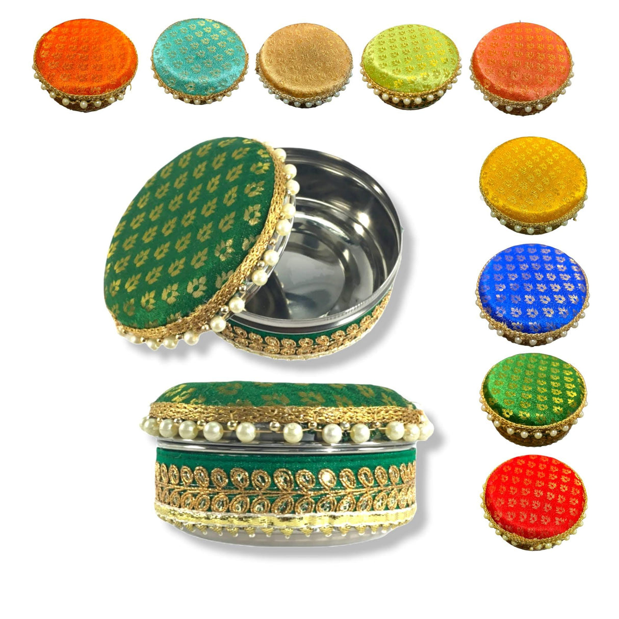 4 Ct Steel Ladoo Box 250 Grams Festival Special Stainless Steel Sweets Gift Box Perfect for Holi Diwali Rakhi Housewarmings Mithaai Desert Box - LoveNspire