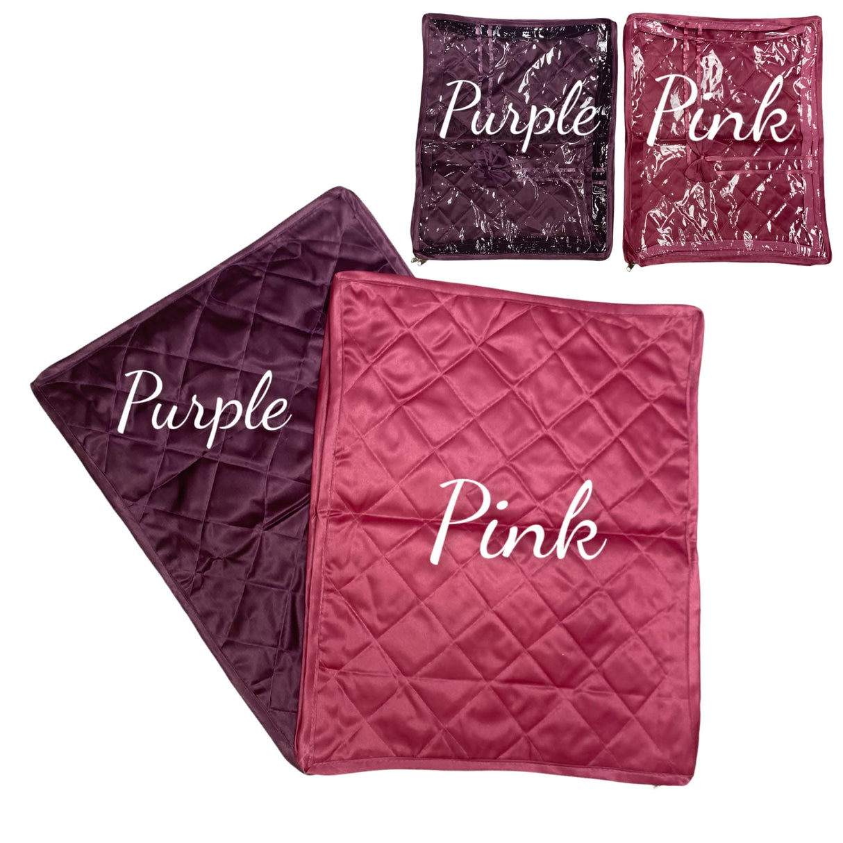 4 Pieces Velvet Sari Bags Saree Covers with Zipper Closure Cloth Cover Bags Organizer for Wardrobe and Gifting Storage Wedding Favor Birthday Anniversary - LoveNspire