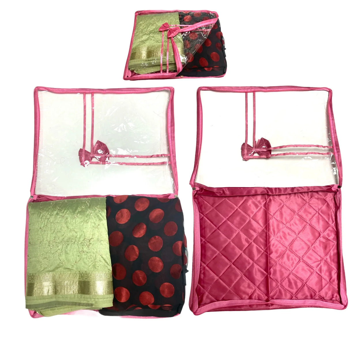 4 Pieces Velvet Sari Bags Saree Covers with Zipper Closure Cloth Cover Bags Organizer for Wardrobe and Gifting Storage Wedding Favor Birthday Anniversary - LoveNspire