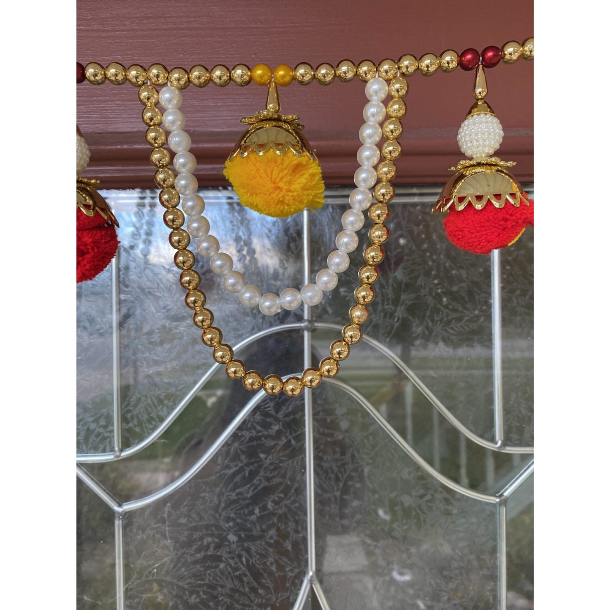 40 Inches Pompom Indian Door Toran Ethnic Hanging Valance Festival Window Bandarwal Indoor Outdoor Decor Pooja Decor Wedding Favor Diwali Decoration - LoveNspire