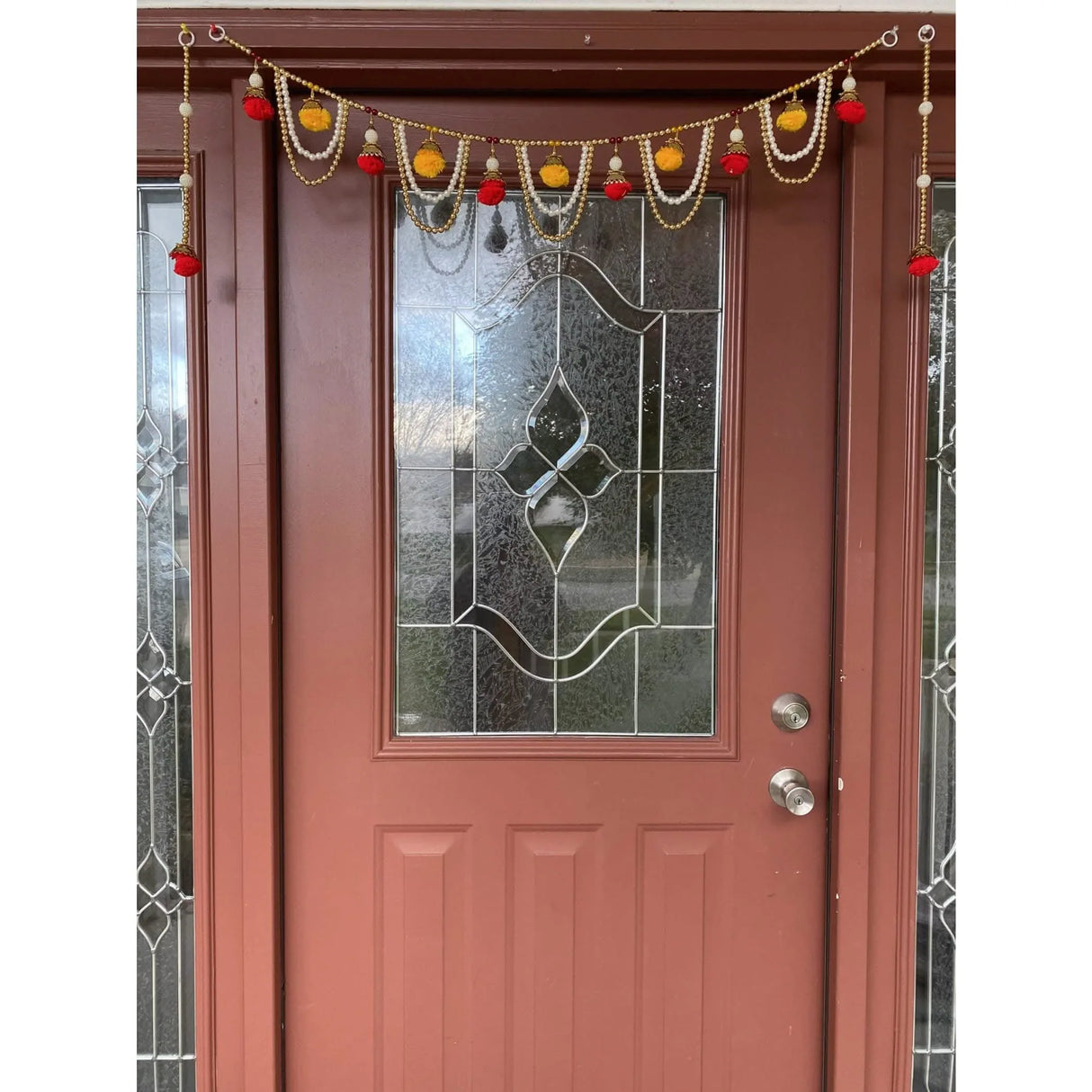 40 Inches Pompom Indian Door Toran Ethnic Hanging Valance Festival Window Bandarwal Indoor Outdoor Decor Pooja Decor Wedding Favor Diwali Decoration - LoveNspire