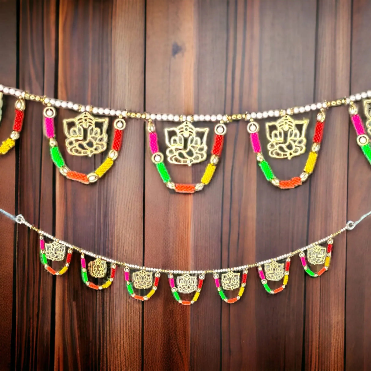 42 Inches Ganesha Indian Door Toran Multicolor Moti Ethnic Hanging Valance for Window Indoor Outdoor Decor Bhandarwal Pooja Decor Wedding Favor Diwali Decoration - LoveNspire