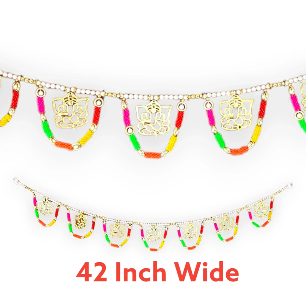 42 Inches Ganesha Indian Door Toran Multicolor Moti Ethnic Hanging Valance for Window Indoor Outdoor Decor Bhandarwal Pooja Decor Wedding Favor Diwali Decoration - LoveNspire