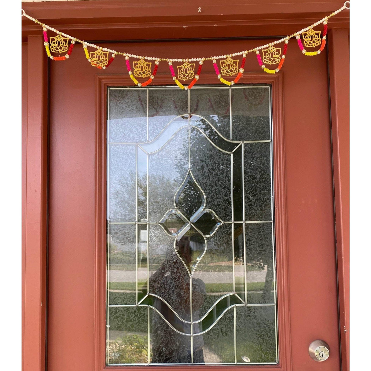 42 Inches Ganesha Indian Door Toran Multicolor Moti Ethnic Hanging Valance for Window Indoor Outdoor Decor Bhandarwal Pooja Decor Wedding Favor Diwali Decoration - LoveNspire