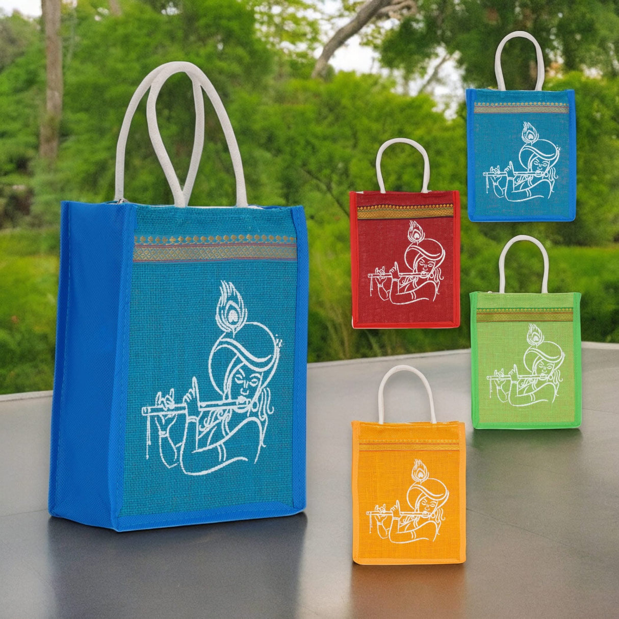 4ct Jute Bag Indian Wedding Favor Puja Return Gifts Burlap Gift Bags Eco-friendly Tote Bag Pooja Favors - LoveNspire