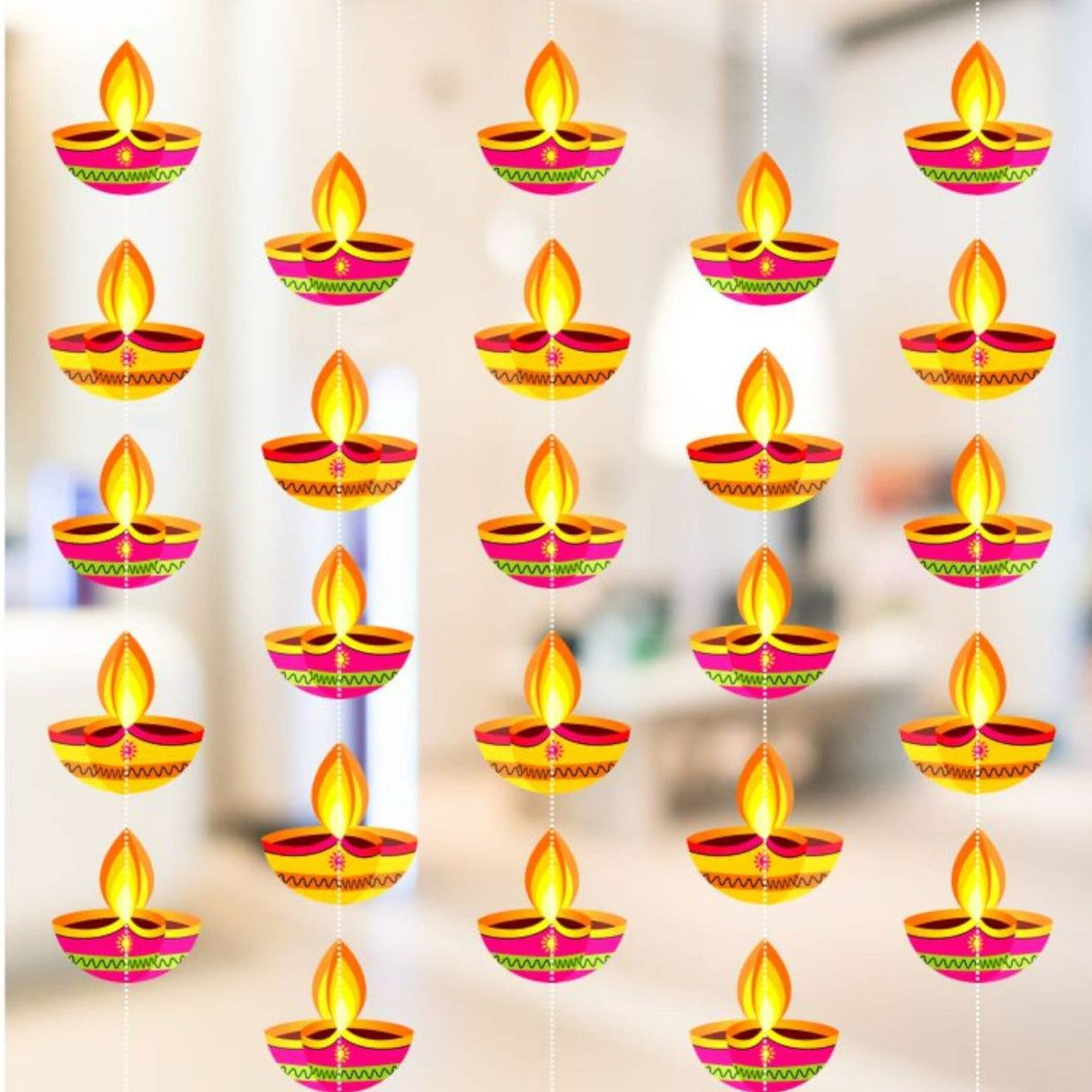 4ct Paper Diya Diwali Hanging Strings, Diwali Decoration, Diwali Decor, Diwali Decorations, Diwali Party, Deepawali Hanging, Diwali Garland - LoveNspire