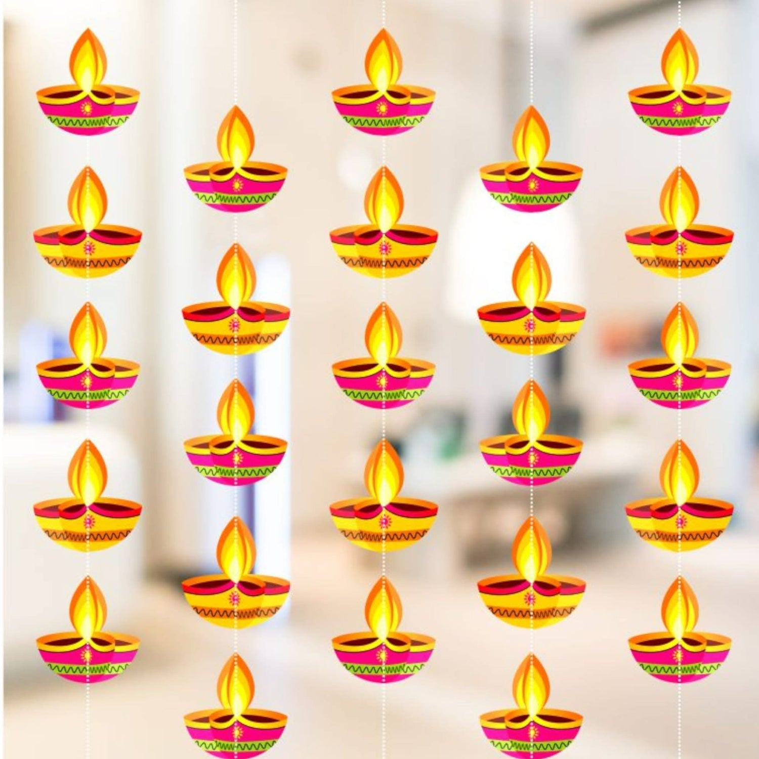 4ct Paper Diya Diwali Hanging Strings, Diwali Decoration, Diwali Decor, Diwali Decorations, Diwali Party, Deepawali Hanging, Diwali Garland - LoveNspire