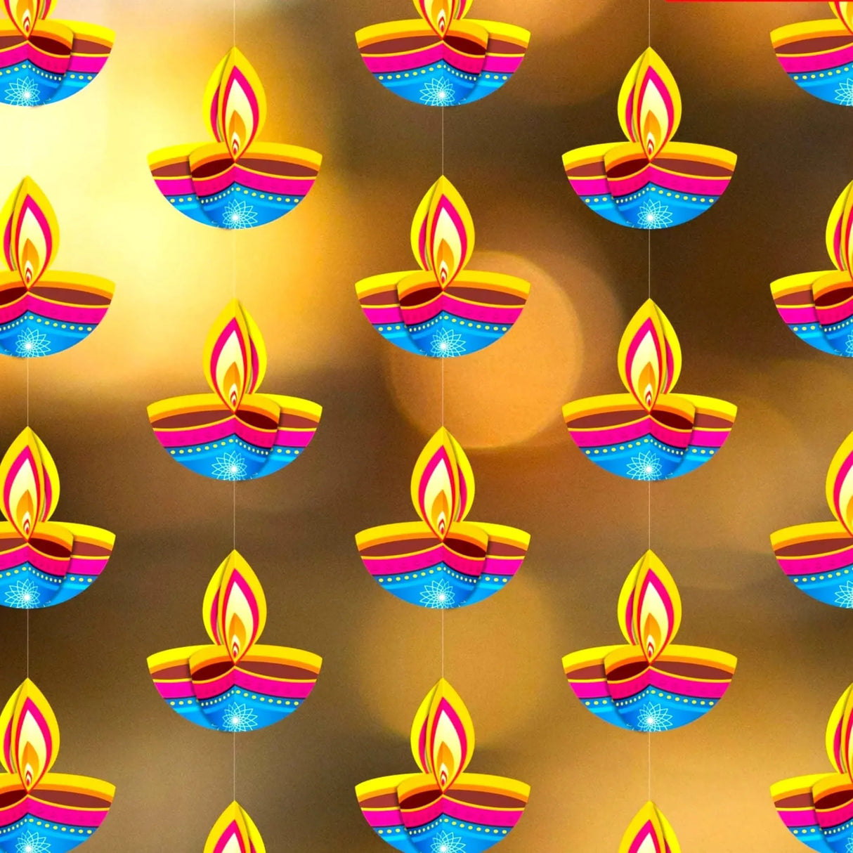 4ct Paper Diya Diwali Hanging Strings, Diwali Decoration, Diwali Decor, Diwali Decorations, Diwali Party, Deepawali Hanging, Diwali Garland - LoveNspire