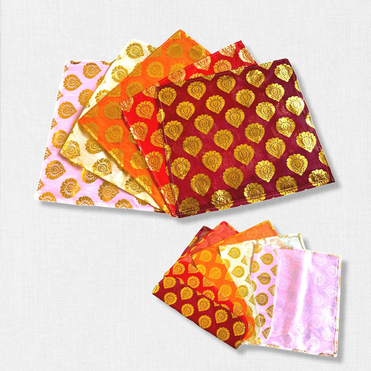 5 Assorted Brocade Sari Bags with Zipper Closure Clothes Organizer Sari Storage Bag for Wardrobe and Gifting Storage Wedding Favor Cloth Case Birthday - LoveNspire