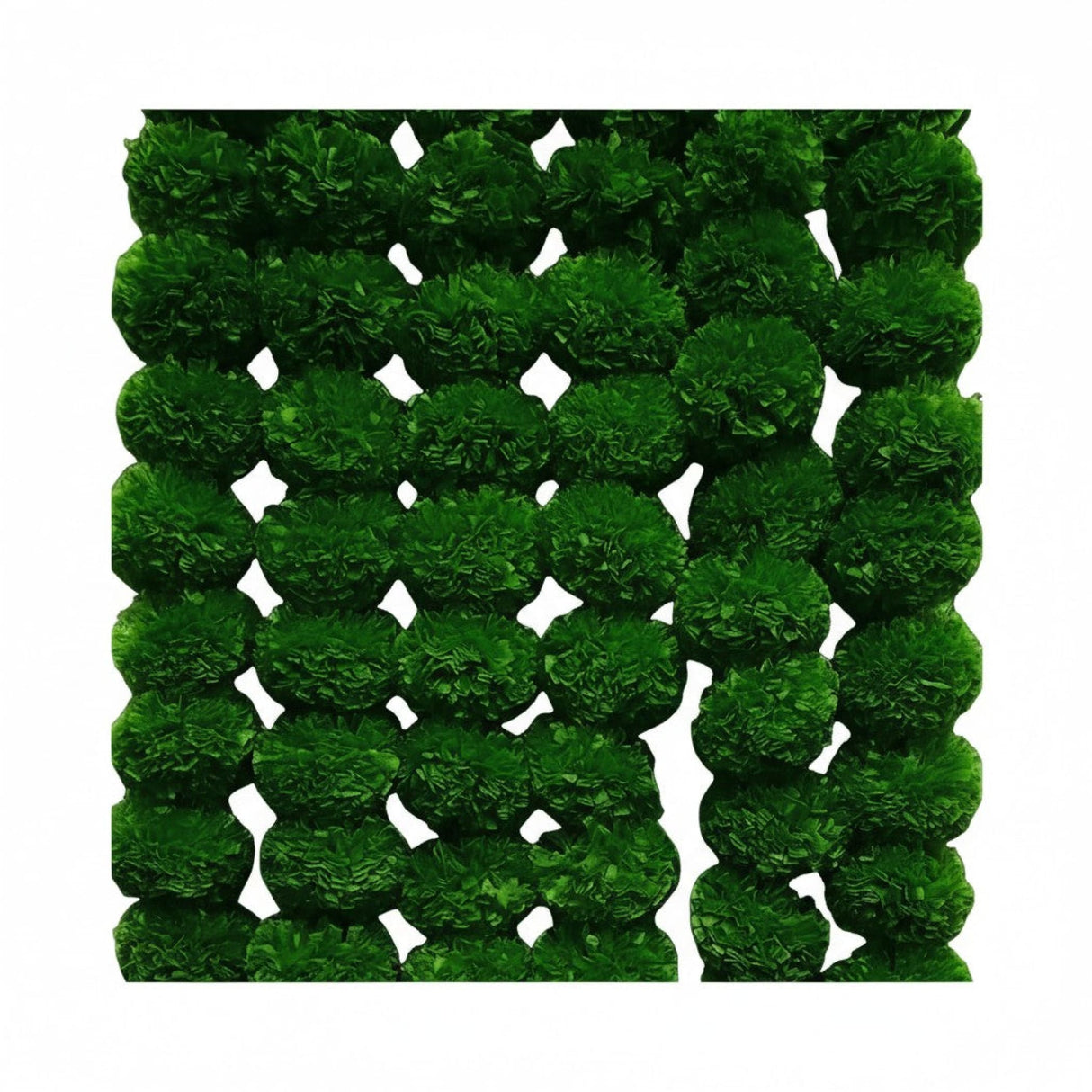 Green moss ball wall art panel with lattice design for Diwali decor