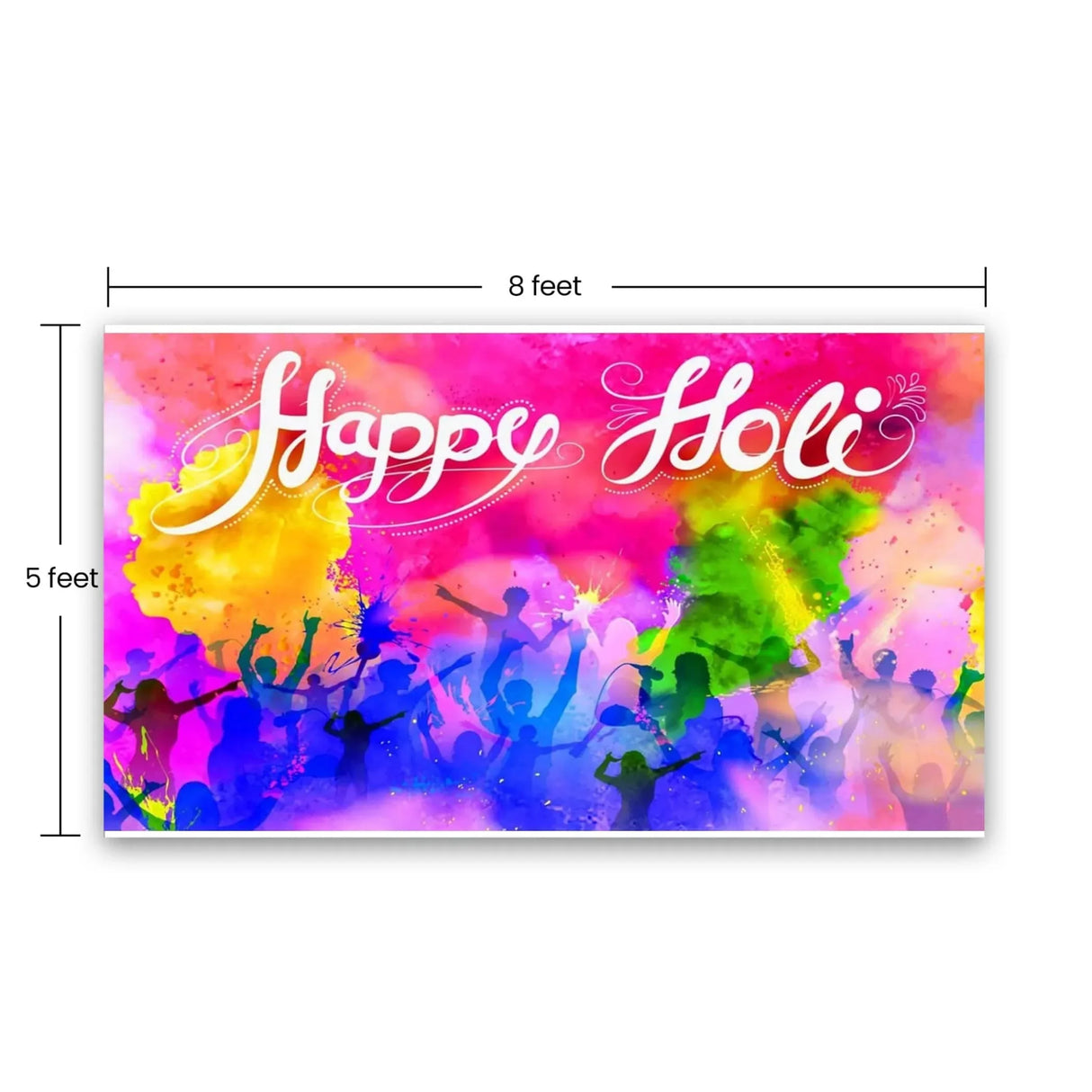 5x8 Ft Happy Holi Backdrop Cloth Banner Indian Hindu Colorful Holi Party Supplies Decorations Backdrop Indoor Outdoor Photography Home Wall Background Decoration - LoveNspire