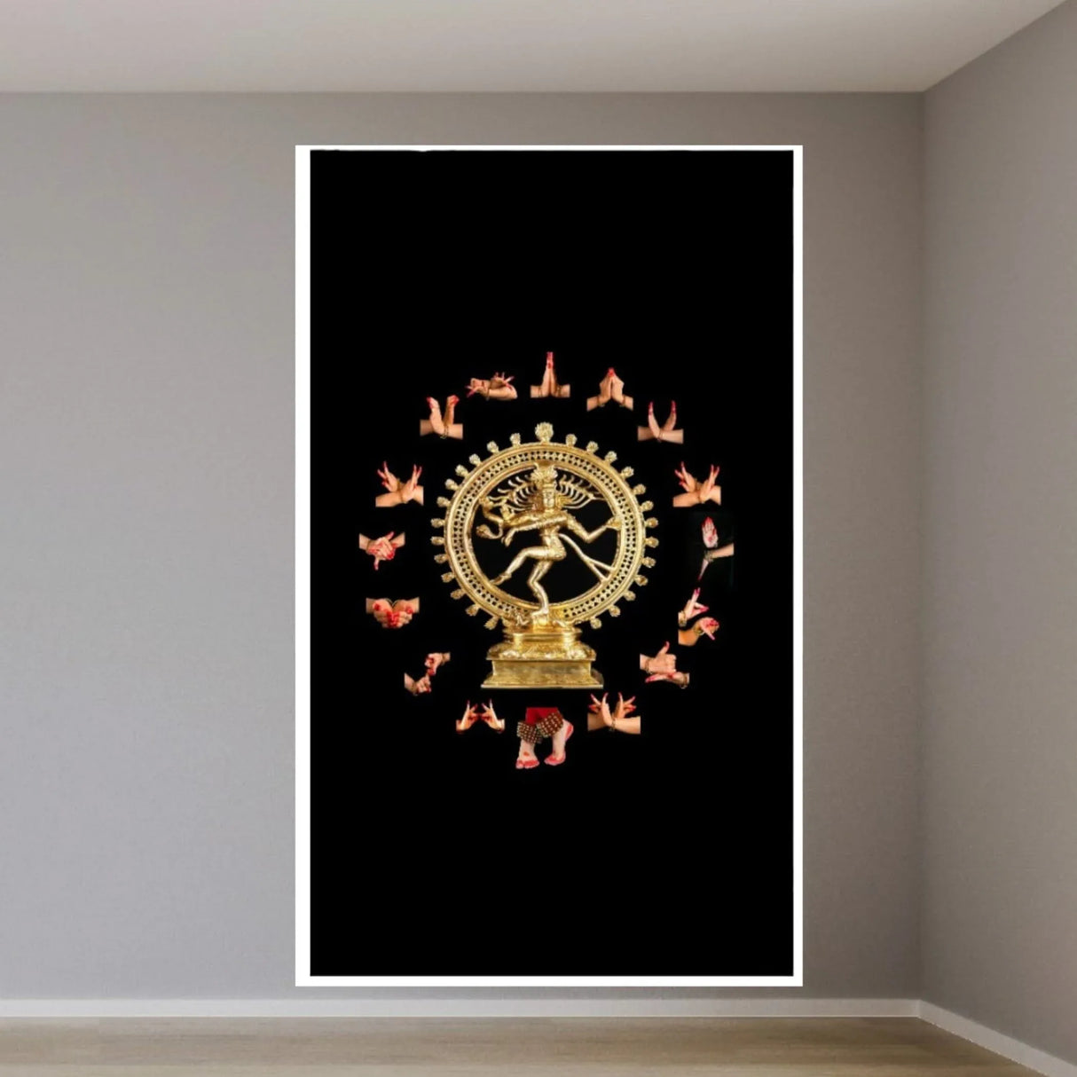 5x8ft Arangetram Natraj Backdrop Cloth Banner Hindu God Dancing Shiva Nataraja Indian Hindu Banner for Home Decor Temple Wall Hanging Photo Background for Indian Themed Party Decor - LoveNspire