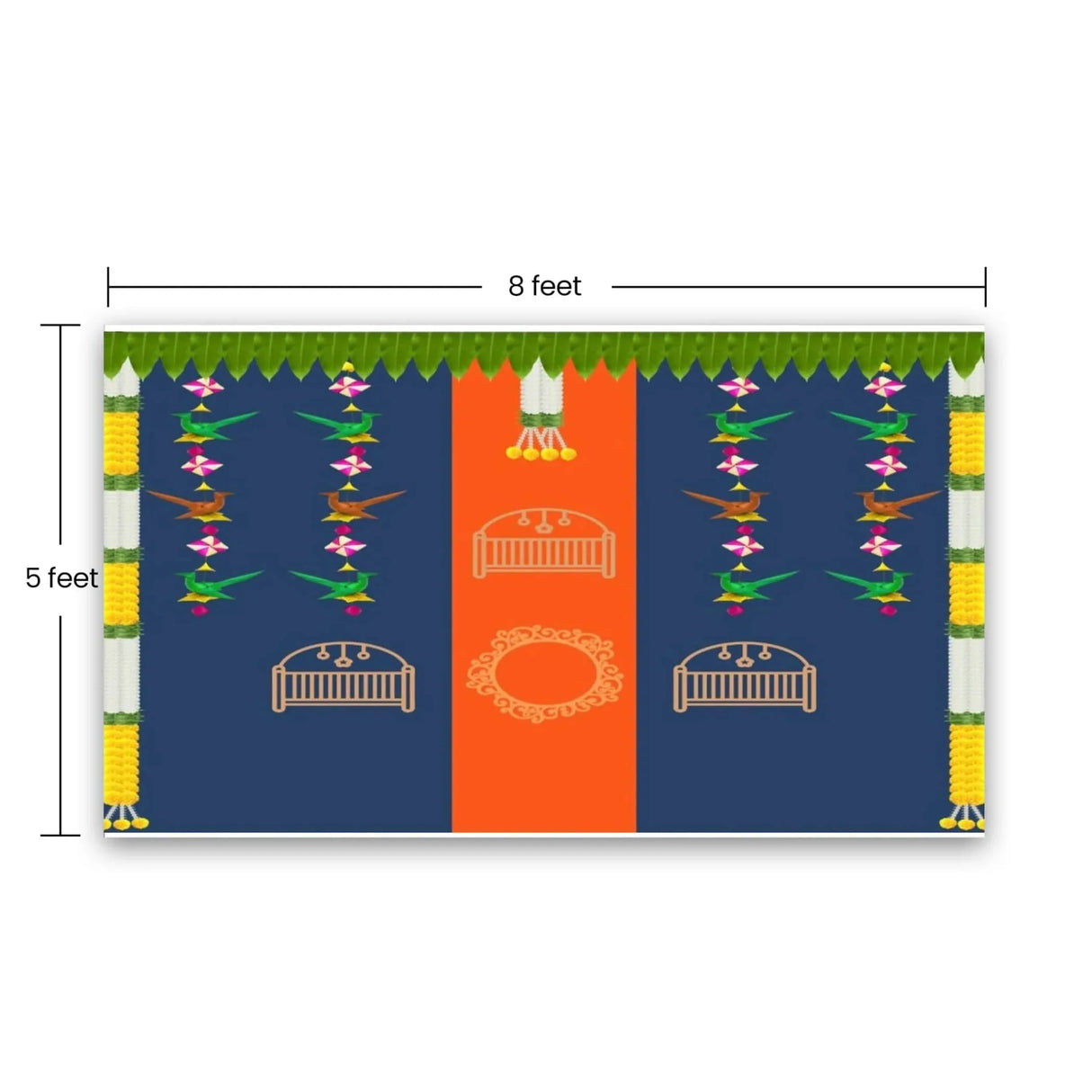 5x8ft Baby Shower Backdrop Cloth Banner Indian Hindu Indoor Outdoor Baby Shower Birthday Party Photoshoot Decoration Photography Home Wall Background Decorations Photo Booth Props - LoveNspire